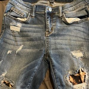 Judy blue denim and leopard print jeans
